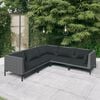 vidaXL 5 Piece Garden Lounge Set with Cushions Poly Rattan Dark Grey