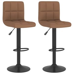 vidaXL Bar Stools 2 pcs Brown Fabric