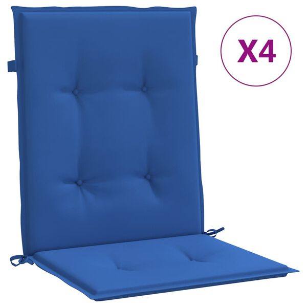 vidaXL Garden Lowback Chair Cushions 4 pcs Royal Blue 100x50x3 cm Oxford Fabric
