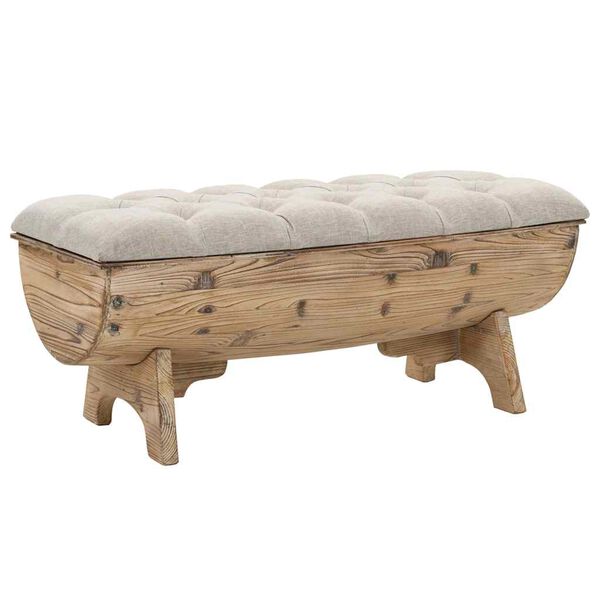 vidaXL Storage Bench 103x51x44 cm Solid Wood and Fabric