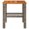 vidaXL Garden Table Grey 40x40x42 cm Poly Rattan Acacia Wood
