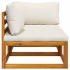 vidaXL 2 Piece Sofa Set with Cream White Cushions Solid Acacia Wood