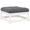vidaXL Garden Footstool with Cushion White Solid Wood Pine