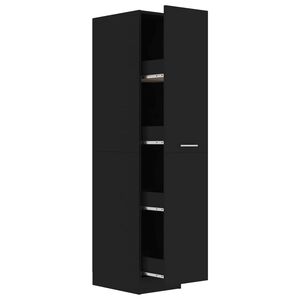 vidaXL Apothecary Cabinet | Black | Engineered Wood | Compact