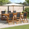 vidaXL 7 Piece Garden Dining Set Solid Wood Acacia and Textilene