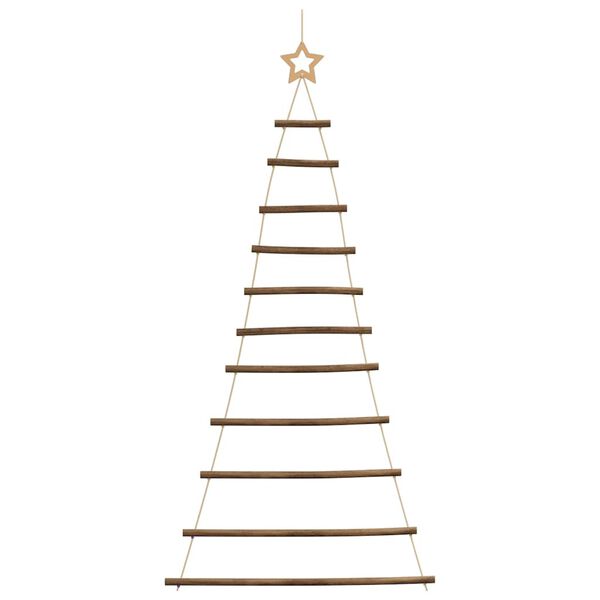 vidaXL&nbsp;Hanging Christmas Tree with Top Star 74x150 cm Natural Branch