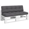 vidaXL Pallet Cushions 2 pcs Anthracite Fabric