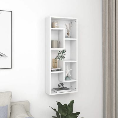 vidaXL Wall Shelf White 36x16x90 cm Engineered Wood