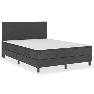 vidaXL Box Spring Bed Frame Grey Fabric 160x200 cm