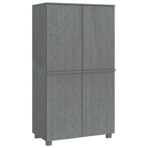 vidaXL Wardrobe | Dark Grey | Solid Pine Wood | Medium | Wardrobe | Rectangular