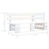 vidaXL Garden Pallet Corner Sofa White Impregnated Pinewood