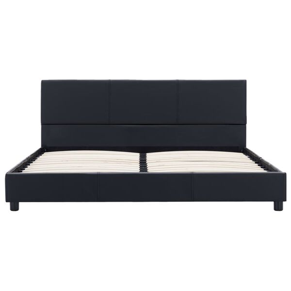 vidaXL Bed Frame without Mattress Black Faux Leather 160x200 cm