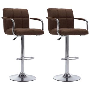 vidaXL Bar Stools 2 pcs Brown Fabric