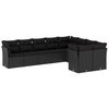 vidaXL 9 Piece Garden Sofa Set with Cushions Black Poly Rattan