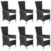 vidaXL 7 Piece Garden Dining Set Black