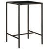 vidaXL Garden Bar Table Brown 70x70x110 cm Poly Rattan and Glass