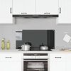 vidaXL Kitchen Backsplash Black 100 x 50 cm Tempered Glass