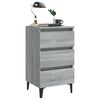 vidaXL Bed Cabinet with Metal Legs Grey Sonoma 40x35x69 cm