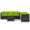 vidaXL 6 Piece Garden Lounge Set with Cushions Grey Impregnated Wood