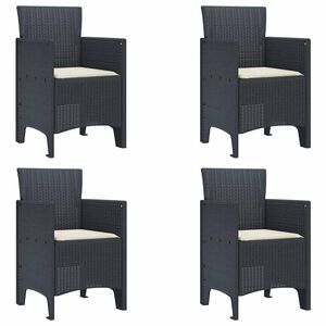vidaXL Garden Chair 4 pcs Anthracite 53 x 49 x 85 cm PP