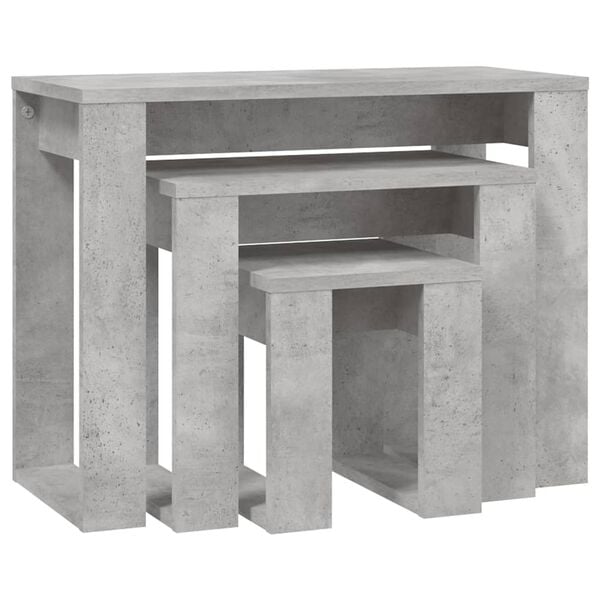 vidaXL Nesting Tables 3 pcs Concrete Grey Engineered Wood