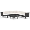 vidaXL 8 Piece Garden Lounge Set with Cushions Poly Rattan Black