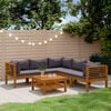 vidaXL 6 Piece Garden Lounge Set with Cushion Solid Acacia Wood