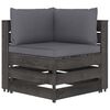 vidaXL 7 Piece Garden Lounge Set with Cushions Grey Impregnated Wood