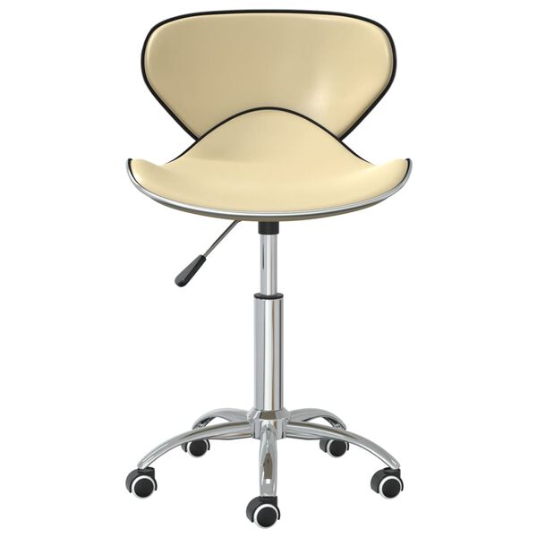 vidaXL Swivel Dining Chairs 4 pcs Cream Faux Leather
