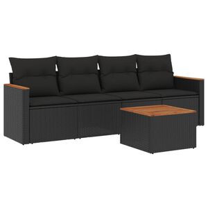 vidaXL Garden Sofa Set | Black