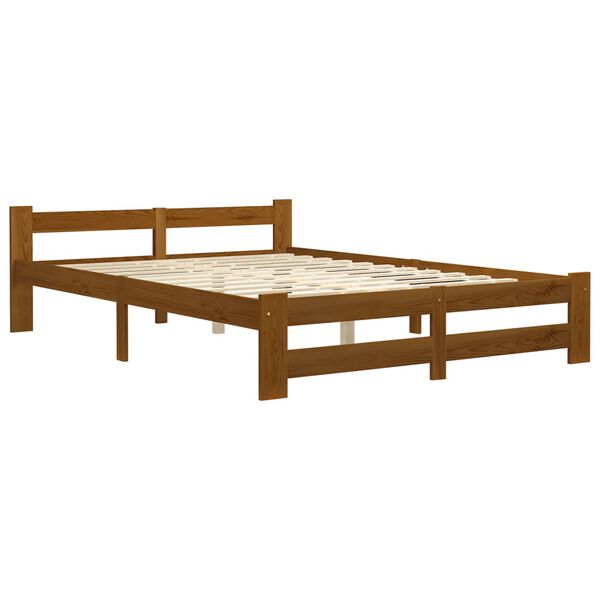 vidaXL Bed Frame without Mattress Honey Brown Solid Pine Wood 160x200cm