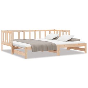 vidaXL Pull-out Day Bed without Mattress 2x(90x200) cm Solid Wood Pine