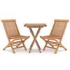 vidaXL 3 Piece Garden Dining Set Solid Wood Teak