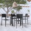 vidaXL 5 Piece Garden Dining Set Black