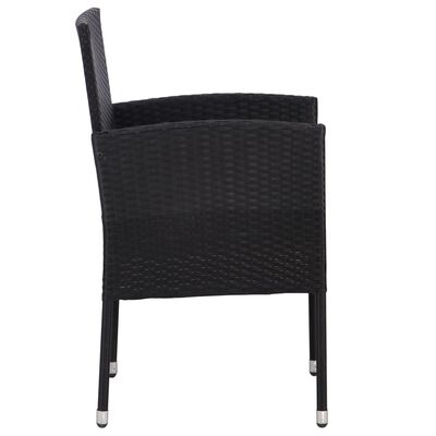 vidaXL Garden Chair 2 pcs Poly Rattan Black