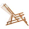 vidaXL Folding Beach Chair Solid Eucalyptus Wood and Fabric Cream