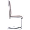 vidaXL Cantilever Dining Chairs 2 pcs Brown Fabric