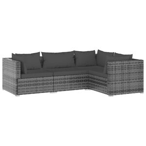 vidaXL Garden Lounge Set | Grey | PE rattan | Large |  Modular