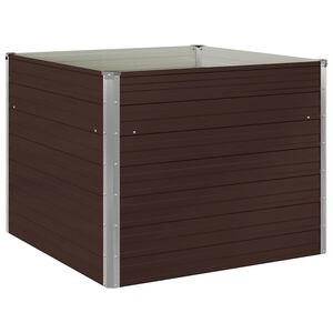 vidaXL Raised Garden Bed Brown 100x100x77 cm Galvanised Steel