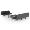 vidaXL Garden Lounge Set | Dark grey | Powder-coated steel | 6 Piece Set