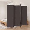 vidaXL 5-Panel Room Divider Brown 250x200 cm Fabric
