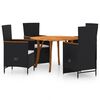vidaXL 5 Piece Garden Dining Set Black