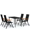 vidaXL 5 Piece Garden Dining Set Black
