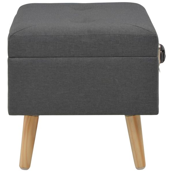 vidaXL Storage Stools 3 pcs Dark Grey Fabric