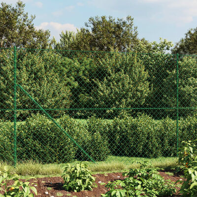 vidaXL Chain Link Fence Green 1.6x25 m