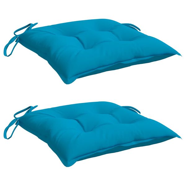vidaXL Chair Cushions 2 pcs Light Blue 40x40x7 cm Oxford Fabric