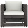 vidaXL 6 Piece Garden Lounge Set with Cushions Grey Impregnated Wood