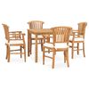 vidaXL 5 Piece Garden Dining Set with Cushions Solid Teak Wood