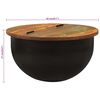 vidaXL Coffee Table Black 50x27 cm Solid Wood Reclaimed