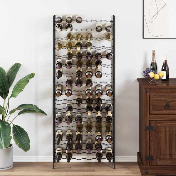 vidaXL Wine Rack for 96 Bottles Black Iron